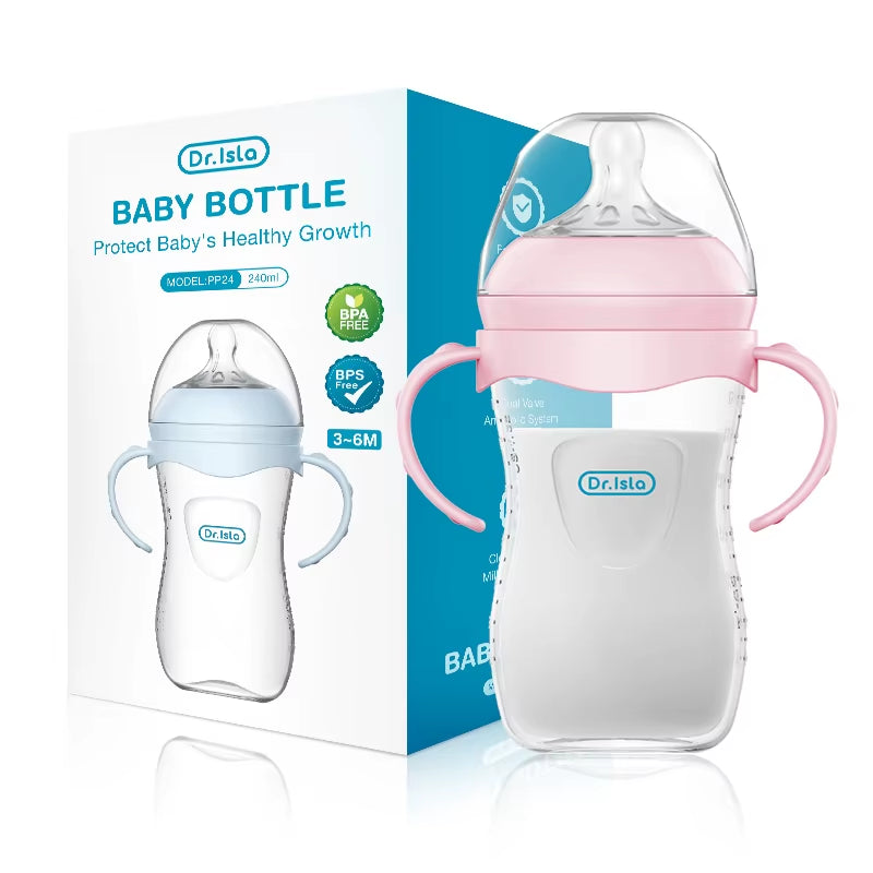 150/240/330ML Baby PP Bottle Newborn Baby Bottle with Handle Milk Bottlefeeding Baby Bottles Newborn Feeding Supplies Bpa-Free