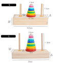 Classic Wooden Puzzle Stack Tower of Hanoi Kid Mathematical Early Educational Toys Parent-Child Interaction Toy with Storage Box