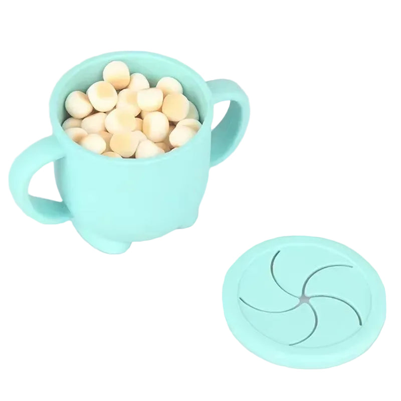 Kids Cup Silicone Food Storage Box Solid Color Baby Sippy Cup Portable Children Snacks Container with Lid Scale BPA Free 200Ml
