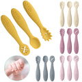 3PCS Baby Silicone Spoon Fork Set, Toddler Feeding Cutlery