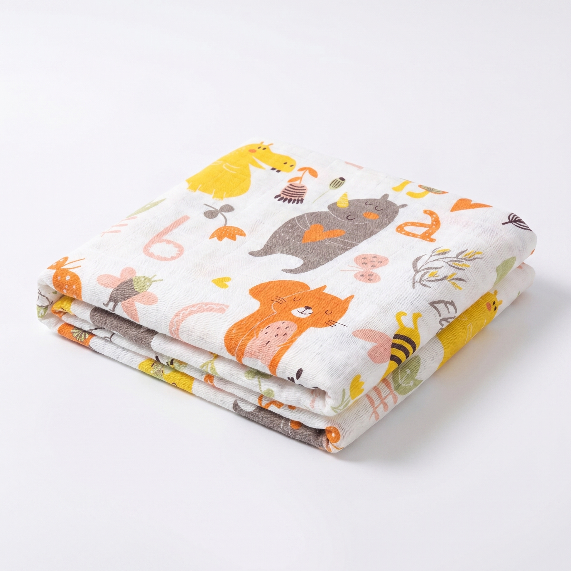 Cotton Muslin Swaddle Blanket – Soft Breathable Newborn Wrap
