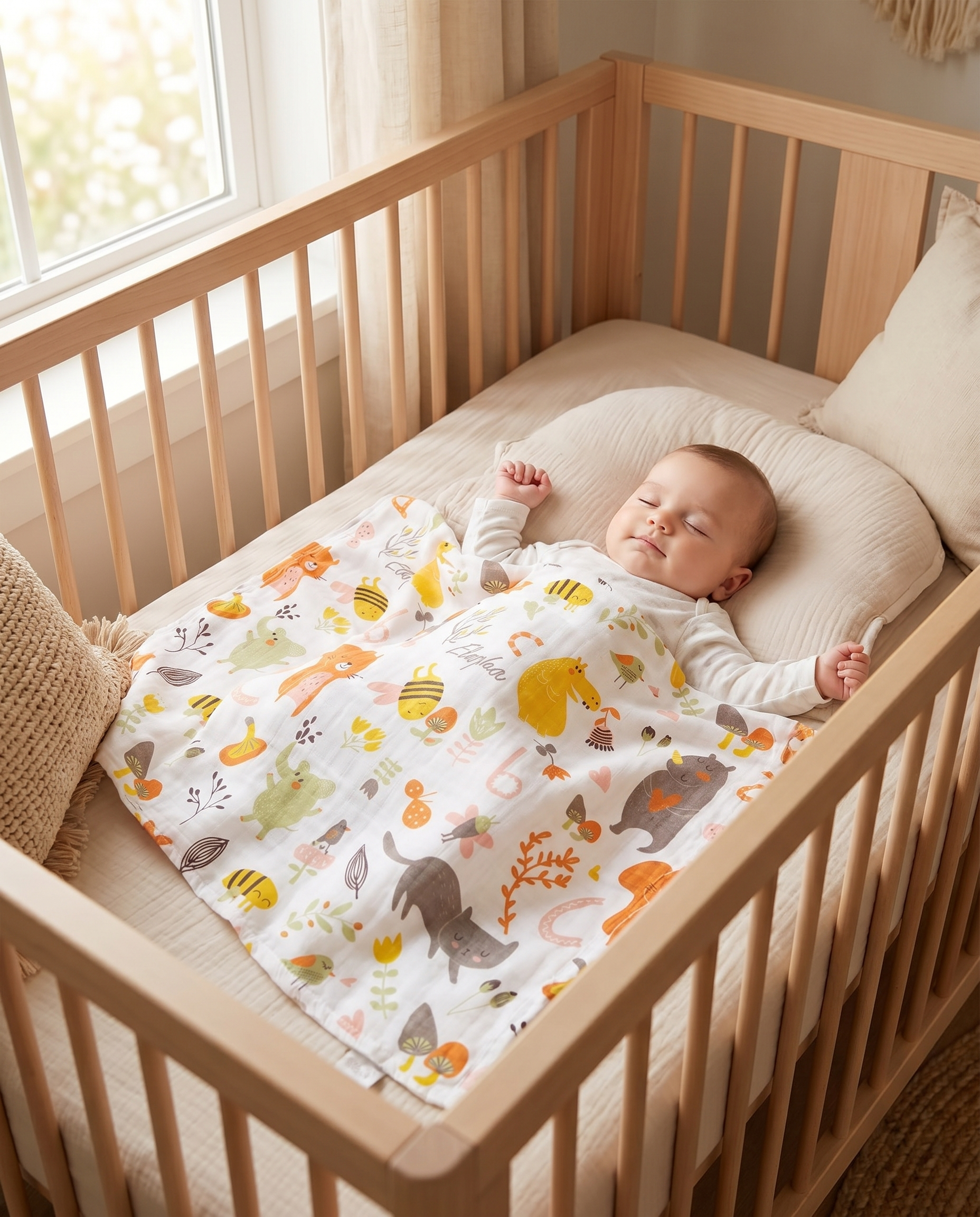 Cotton Muslin Swaddle Blanket – Soft Breathable Newborn Wrap