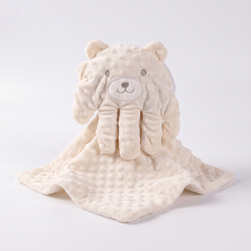 Cartoon Bear Baby Comforter – Soft Lovey Security Blanket