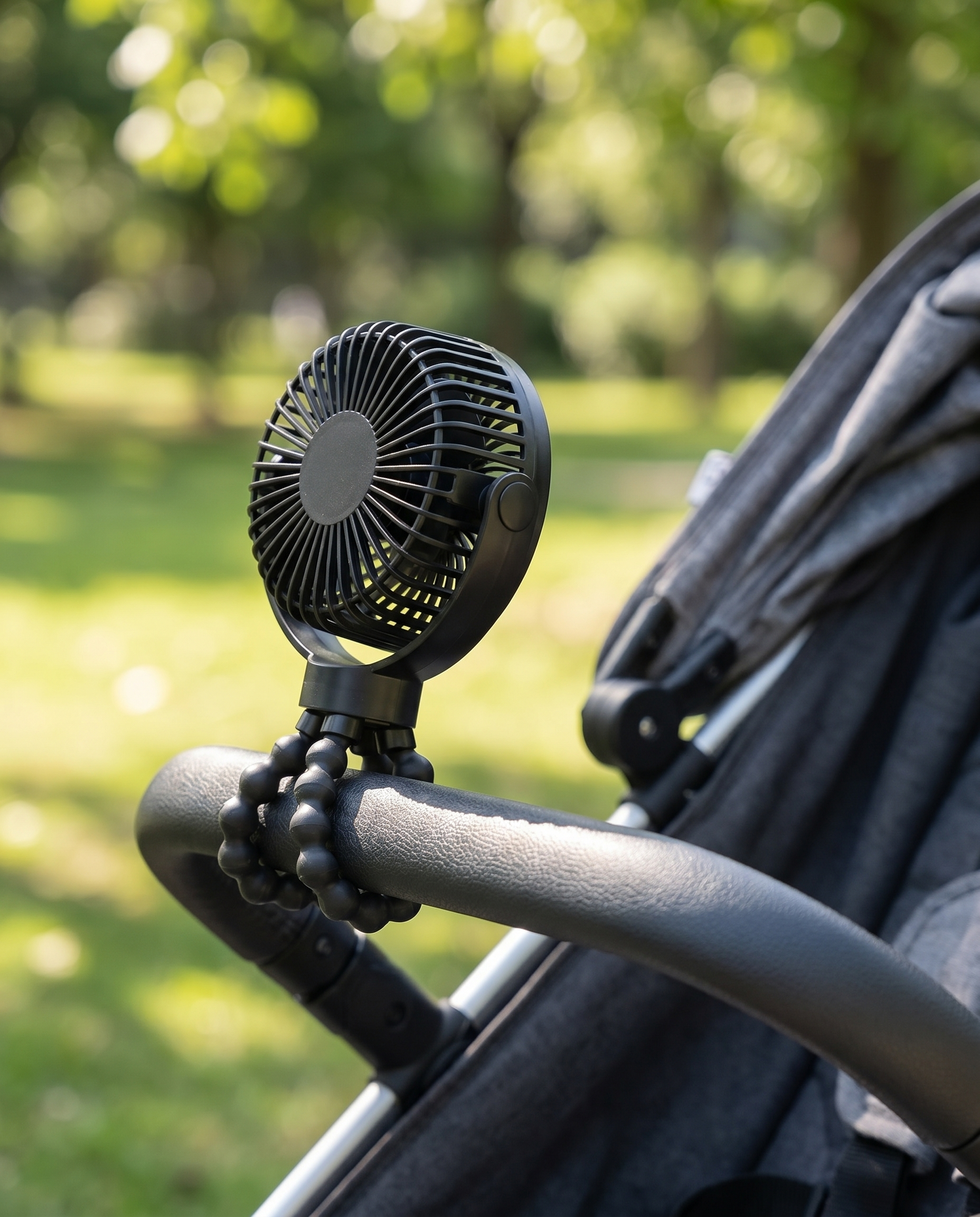 Clip-On Stroller Fan – Rechargeable Flexible Tripod Baby Fan