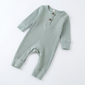 Ribbed Knit Baby Romper – Long-Sleeve Newborn One-Piece