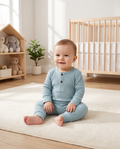 Ribbed Knit Baby Romper – Long-Sleeve Newborn One-Piece