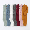 Ribbed Knit Baby Romper – Long-Sleeve Newborn One-Piece