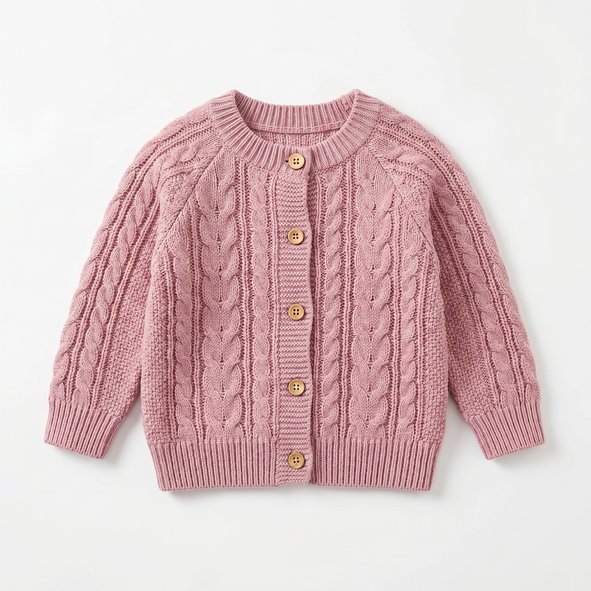 Cable Knit Baby Cardigan – Soft Button-Up Newborn Sweater