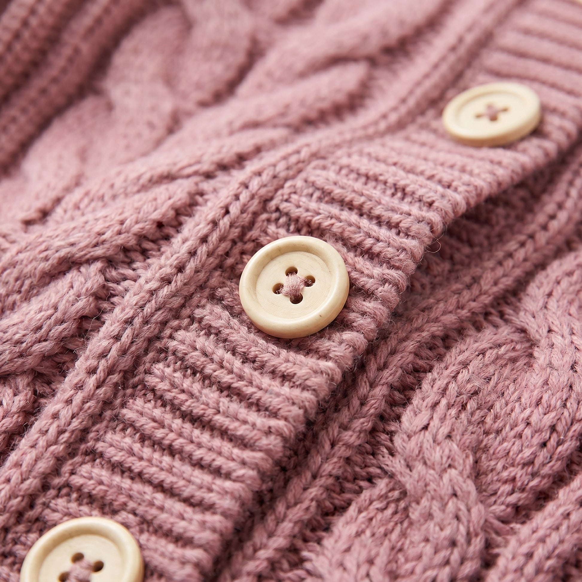 Cable Knit Baby Cardigan – Soft Button-Up Newborn Sweater