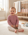 Cable Knit Baby Cardigan – Soft Button-Up Newborn Sweater
