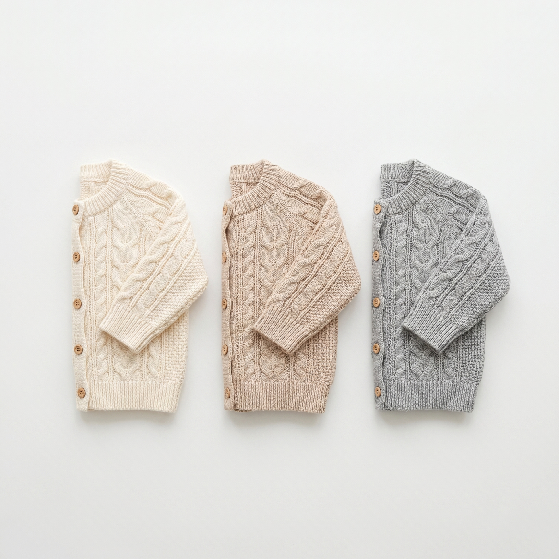 Cable Knit Baby Cardigan – Soft Button-Up Newborn Sweater