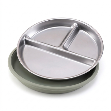 Baby Suction Plate – Mess-Reducing Stainless Steel Feeding Dish