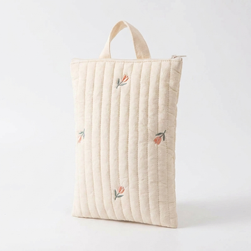 Cotton Baby Diaper Bag – Organized Travel Storage with Bear Embroidery