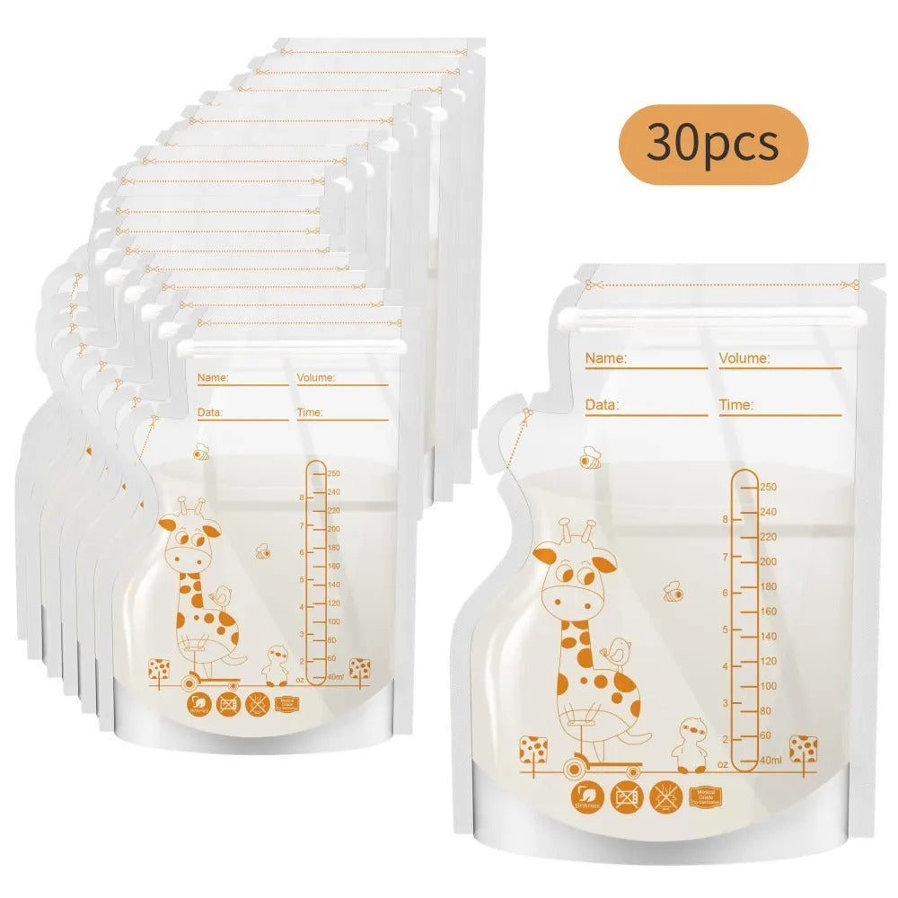 30/100 Pack Breastmilk Storage Bags 250ml Leakproof