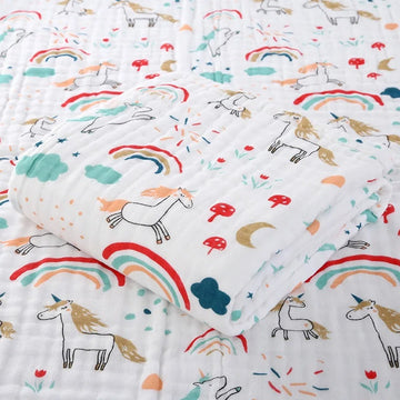 Cotton Baby Bath Towel Blanket – 4-Layer Newborn Wrap